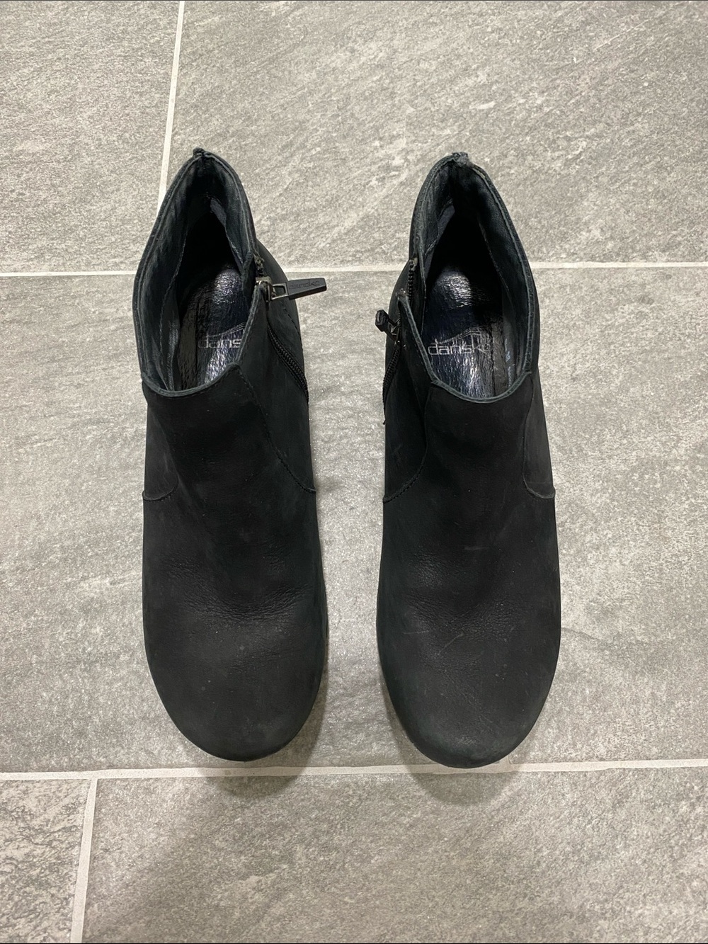 Dansko Black Suede Leather Ankle Booties size 38
